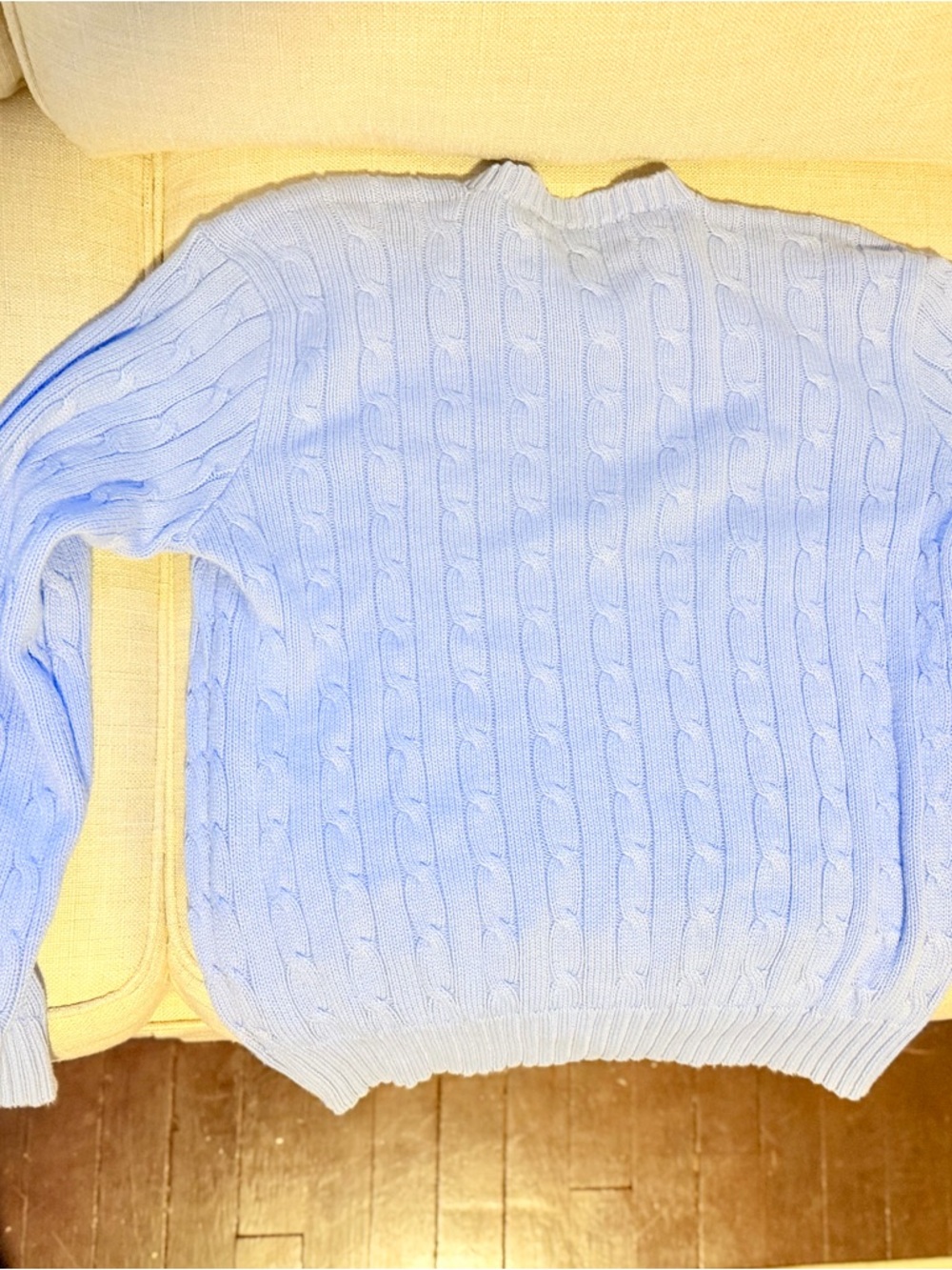 Ralph Lauren Light Blue Cable Knit Crewneck Sweater - Picture 4 of 4